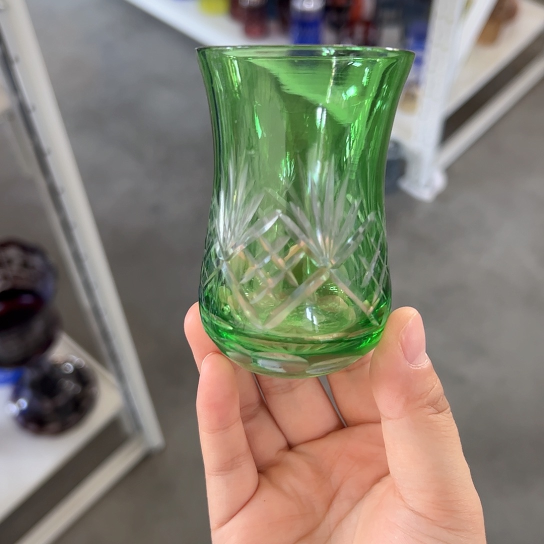 水晶玻璃平底款微瑕一个