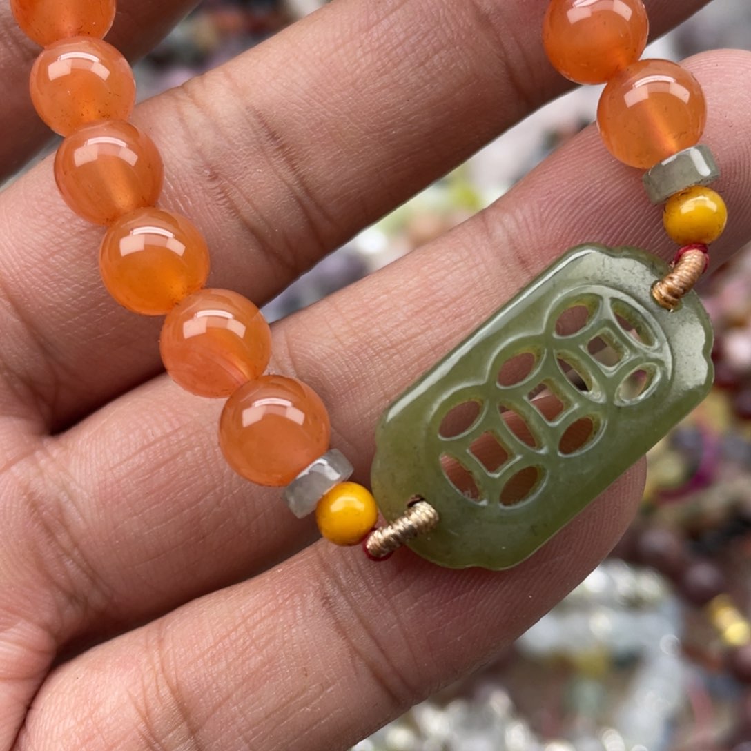 银S925镶嵌手链烟晶