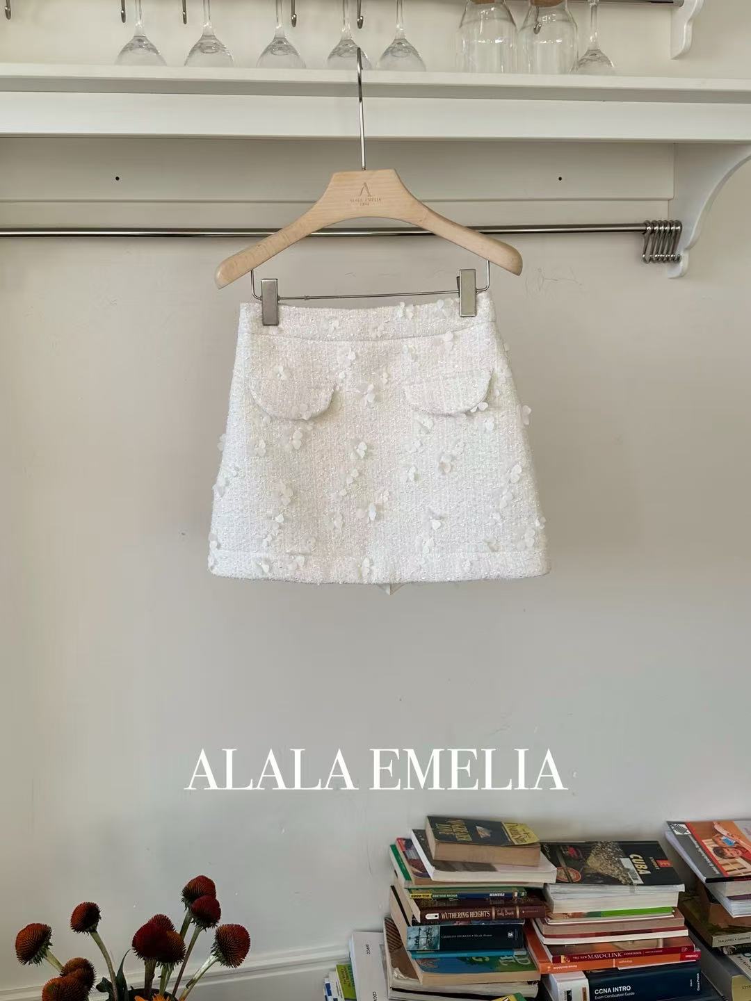 小香风气质静奢风时尚秋冬短裙百搭高腰重工杏色半裙11701