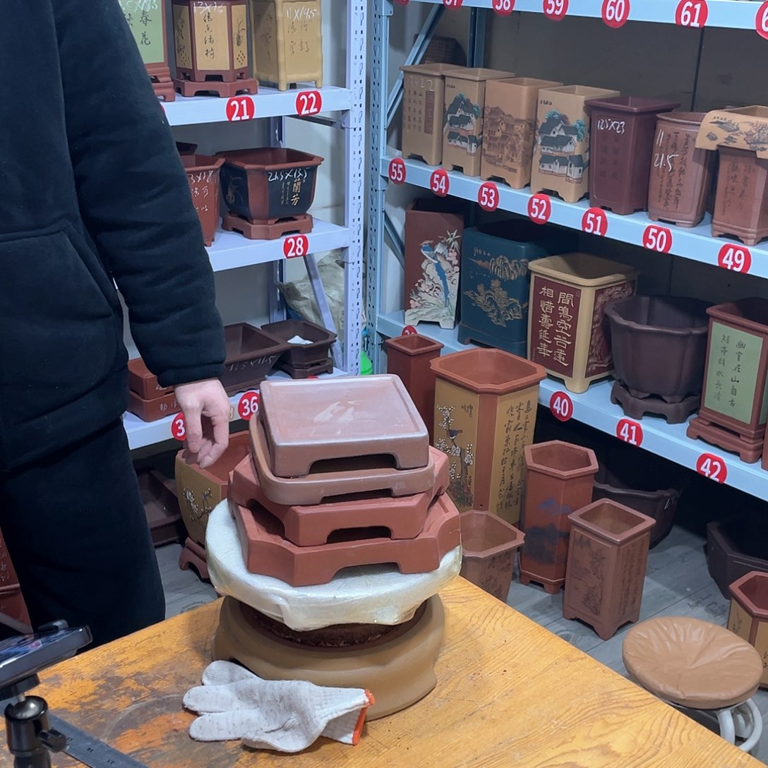 紫砂白***天心紫砂手工花盆