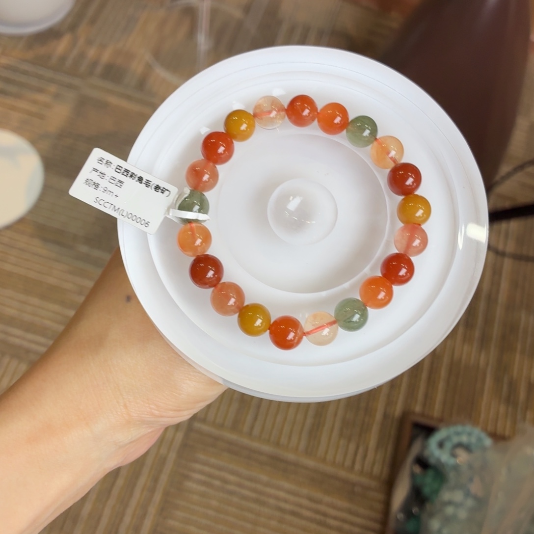 未镶嵌手串水晶老矿料彩兔毛9m+