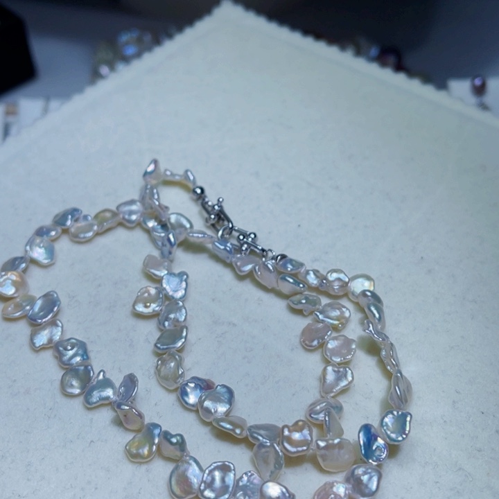 淡水珍珠颈饰银S925镶嵌`*宁