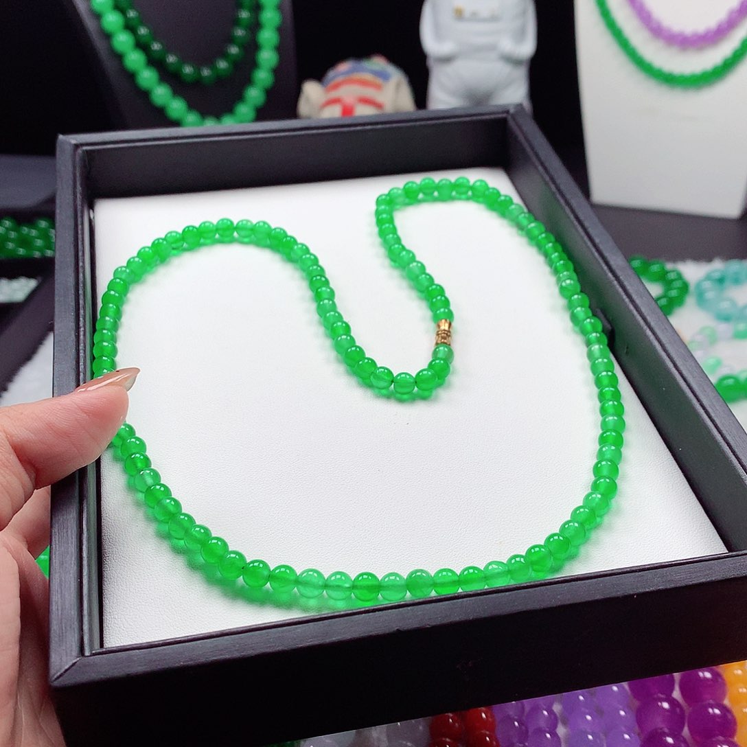 天然缅A散珠手串项链闪购链接