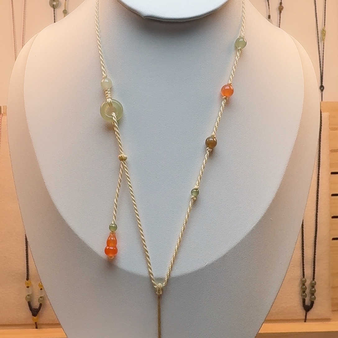 和田玉南红配饰款2毫米加粗