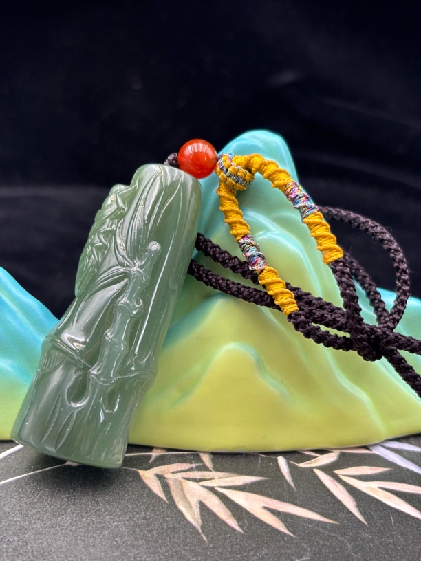 和田玉蝉竹节男女通用节节高挂件