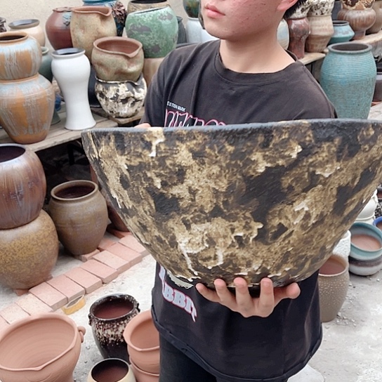 紫砂花盆高度25口径47