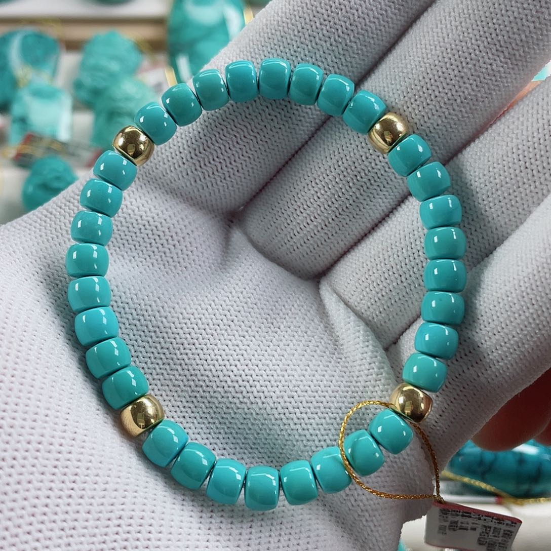 绿松石颈饰18K金镶嵌