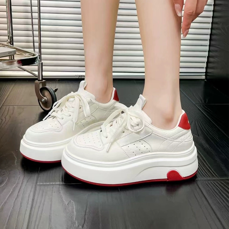 真皮小白鞋女2025春季新款爆款百搭鞋子厚底增高轻便休闲运动板鞋