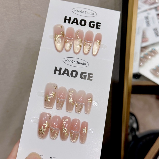 【秋意渐浓】气质优雅猫眼珐琅手工穿戴甲纯欲Ins风学生美甲贴片