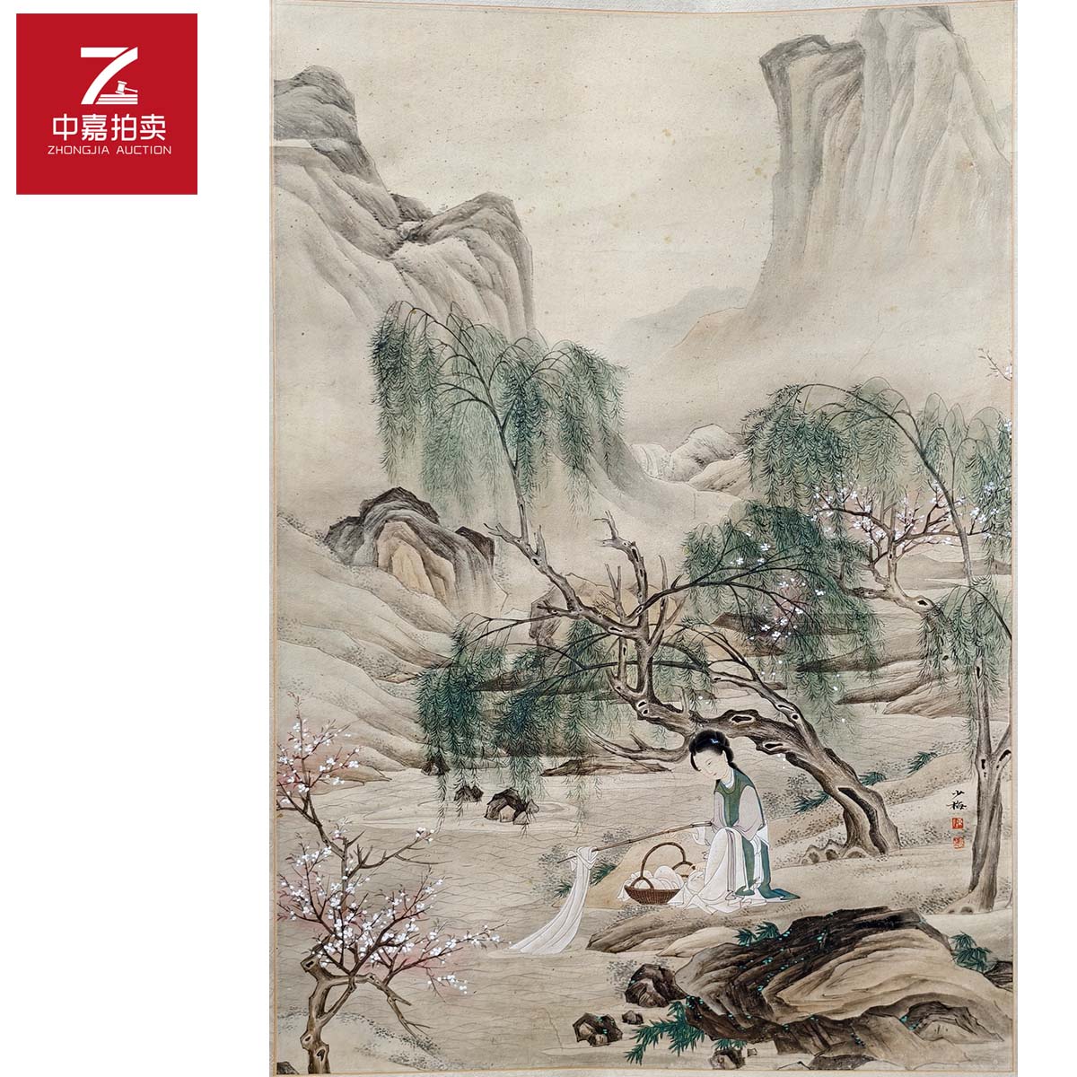 1-C0007陈先生画立轴仕女44x65