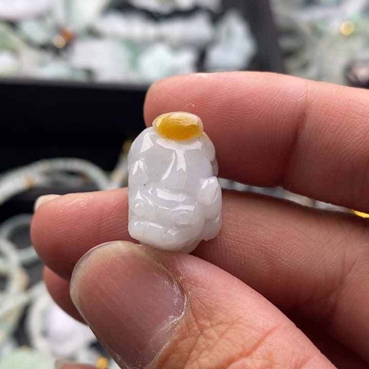 b***g翡翠18K金镶嵌吊坠(不含链)