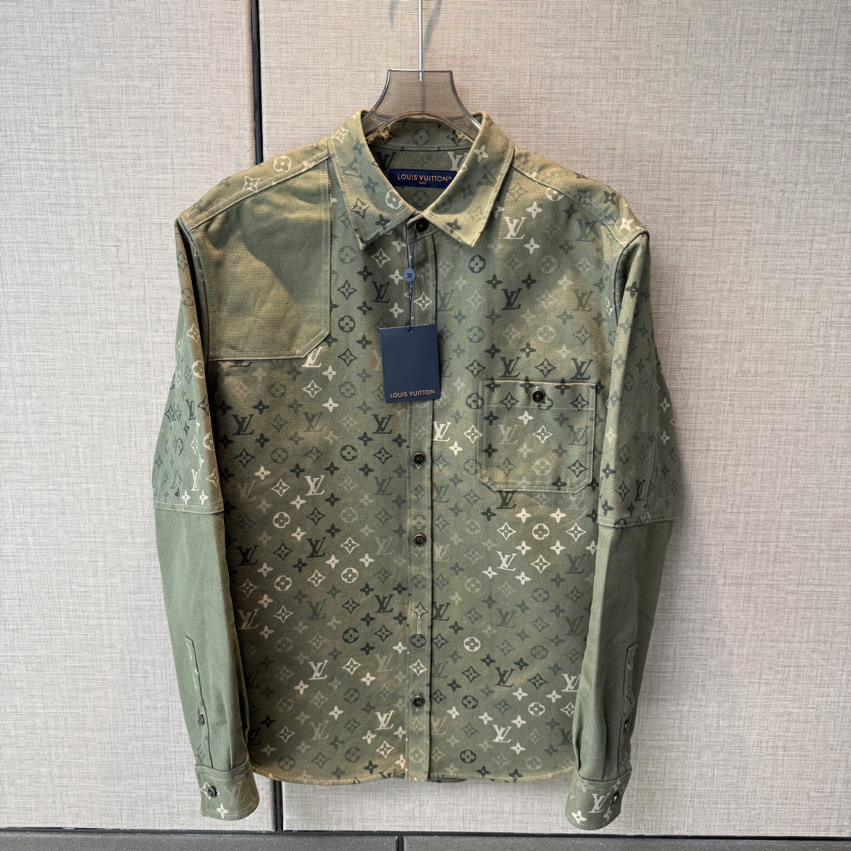 未使用 LouisVuitton/路易威登 26年林俊杰同款满印衬衫XL码