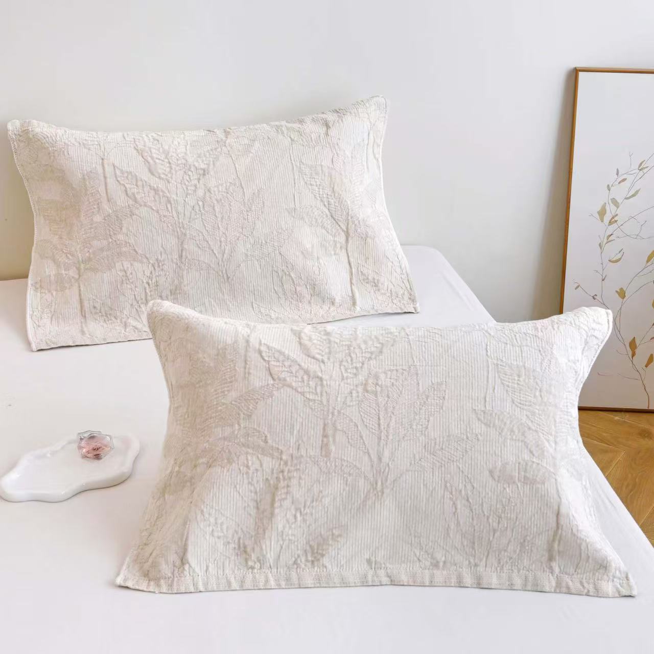 枕巾【栖木】50x75厘米 高奢轻奢成人四季单人枕巾一对