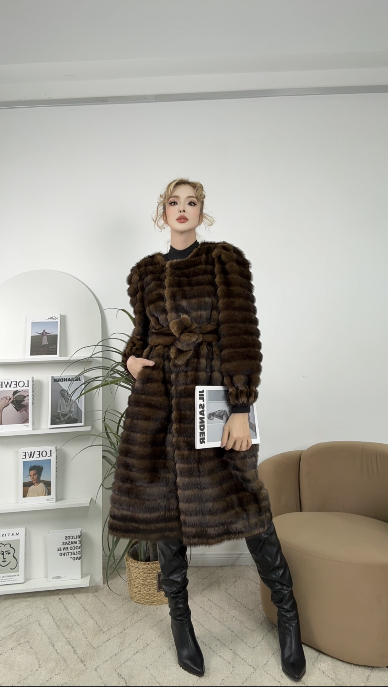 人造皮草 GIFLONA 高级中长款环保皮草