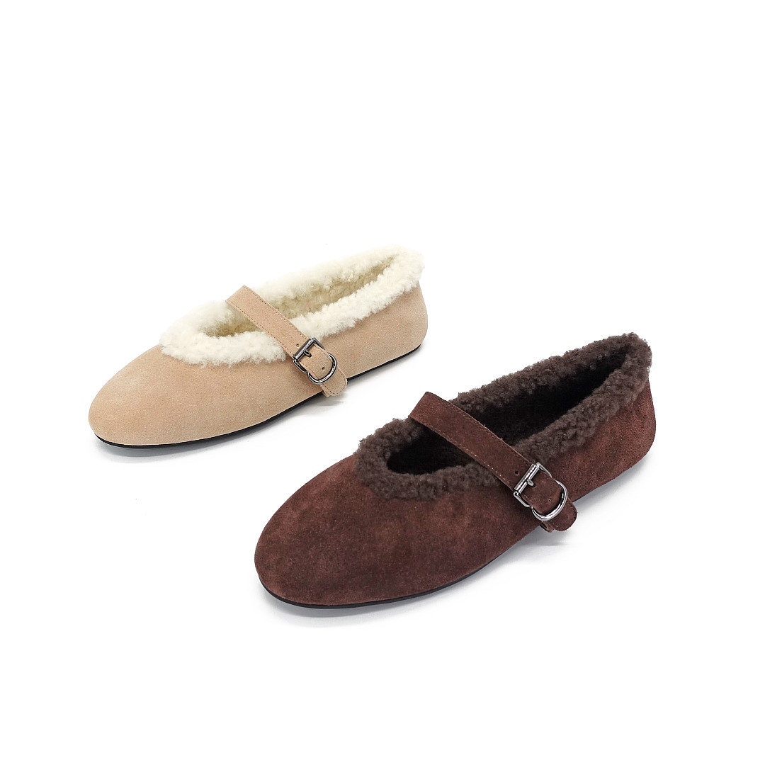 羊羔毛原品玛丽珍保暖鞋 平底毛毛鞋女