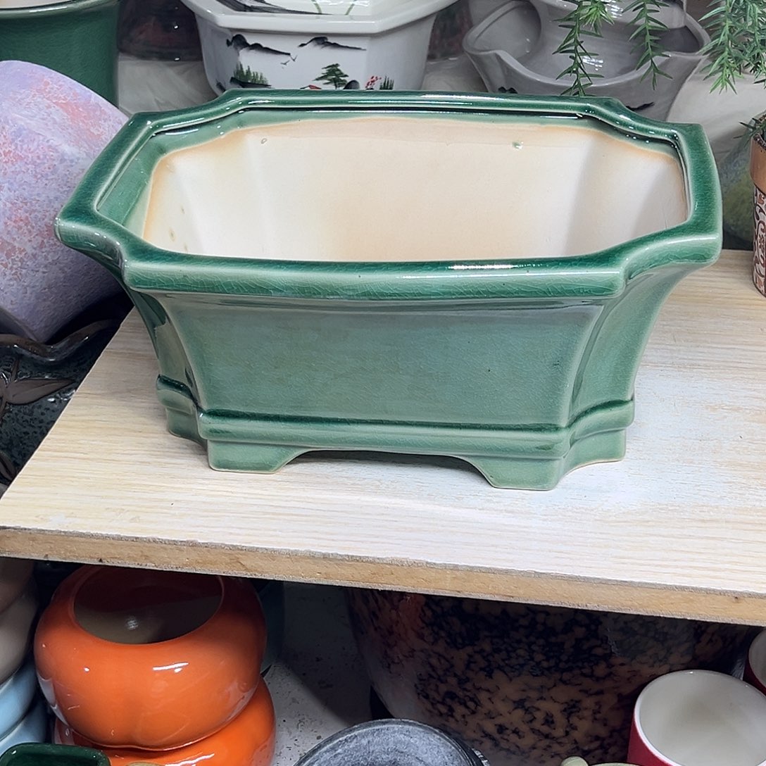 陶瓷绿植多肉微瑕花盆外口径：26*19*12