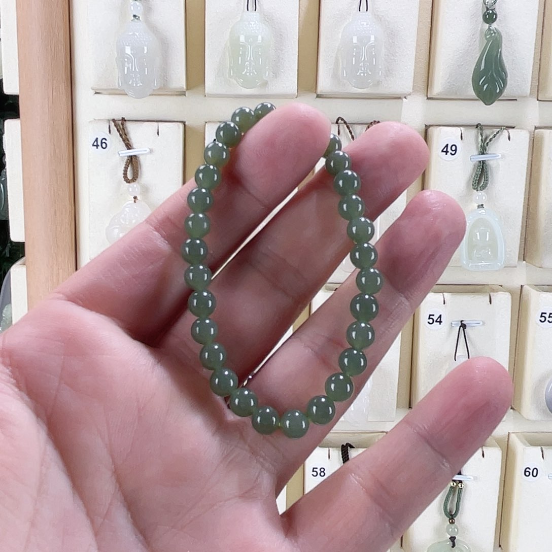 未镶嵌手串和田玉?*深晴水卡6手串