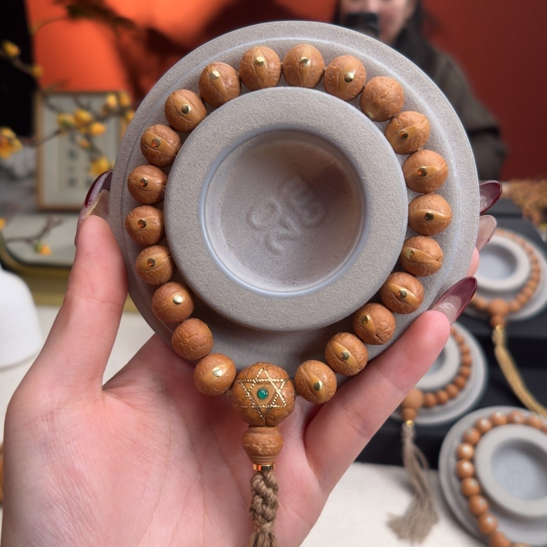 凤眼菩提手串郑*量12mm铁籽单圈铜钉新籽