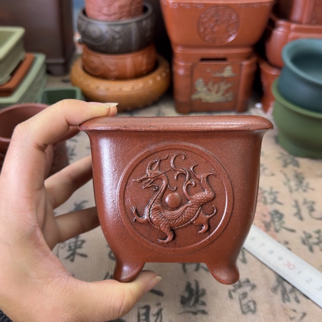 紫砂花盆宜兴紫砂正品9.5x8