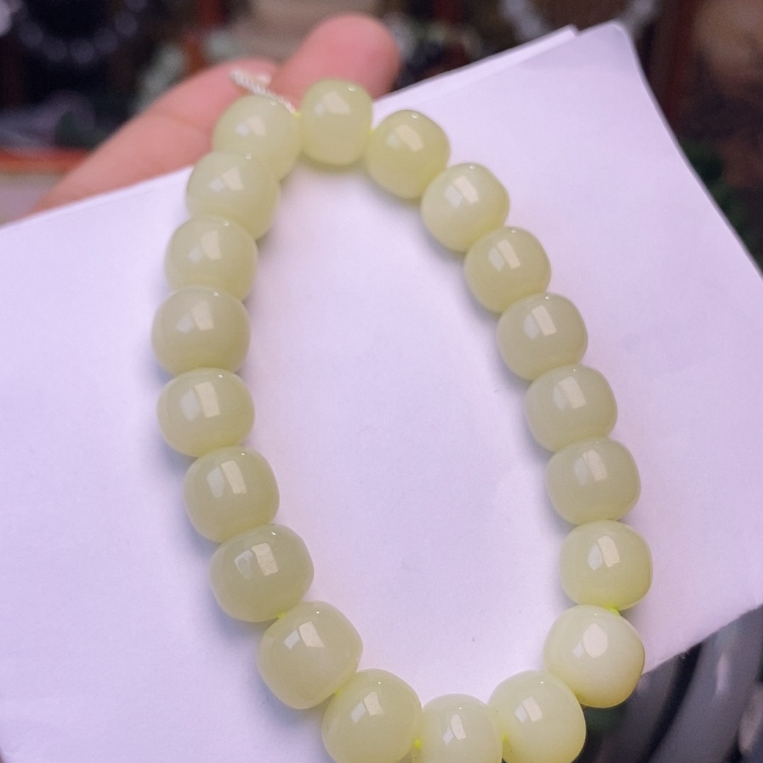 和田玉未镶嵌颈饰黄口福利价老型手串10