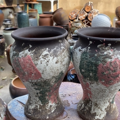 【闪购商品】紫砂花盆高24口14一一对