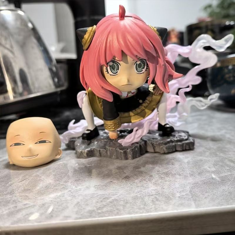 二挡阿尼亚蹲姿 双脸雕可替换 cos 系列间谍过家家手办模型摆件