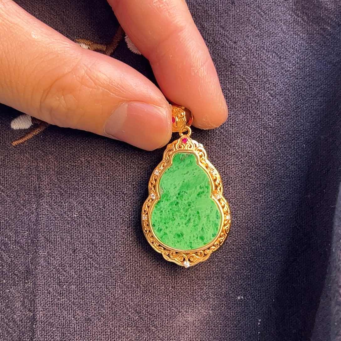 翡翠吊坠(不含链)银S925镶嵌A***奇缅甸翡翠A货吊坠