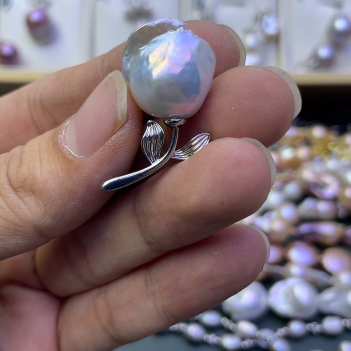 淡水珍珠吊坠(不含链)合金