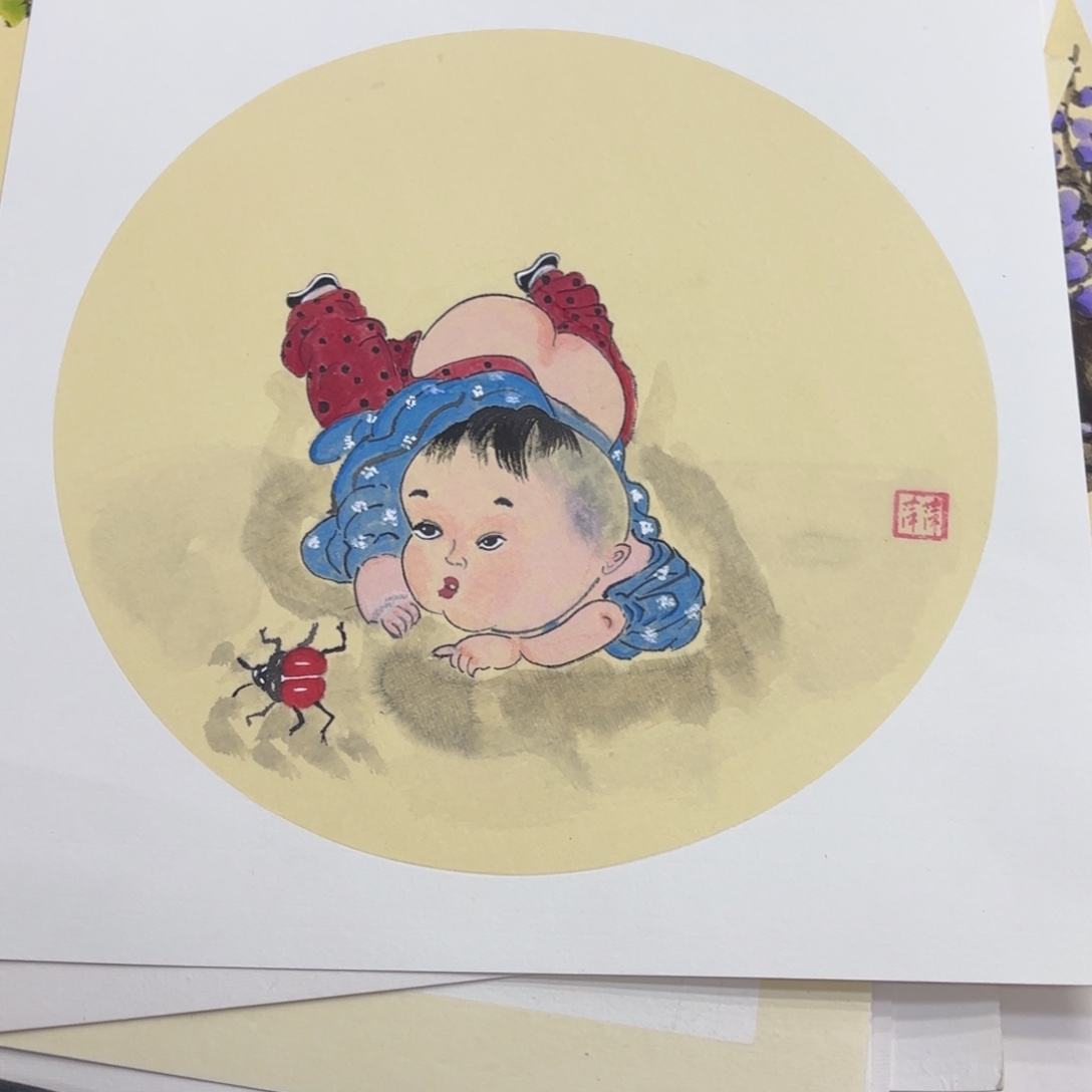 国画萍萍卡纸作品艺