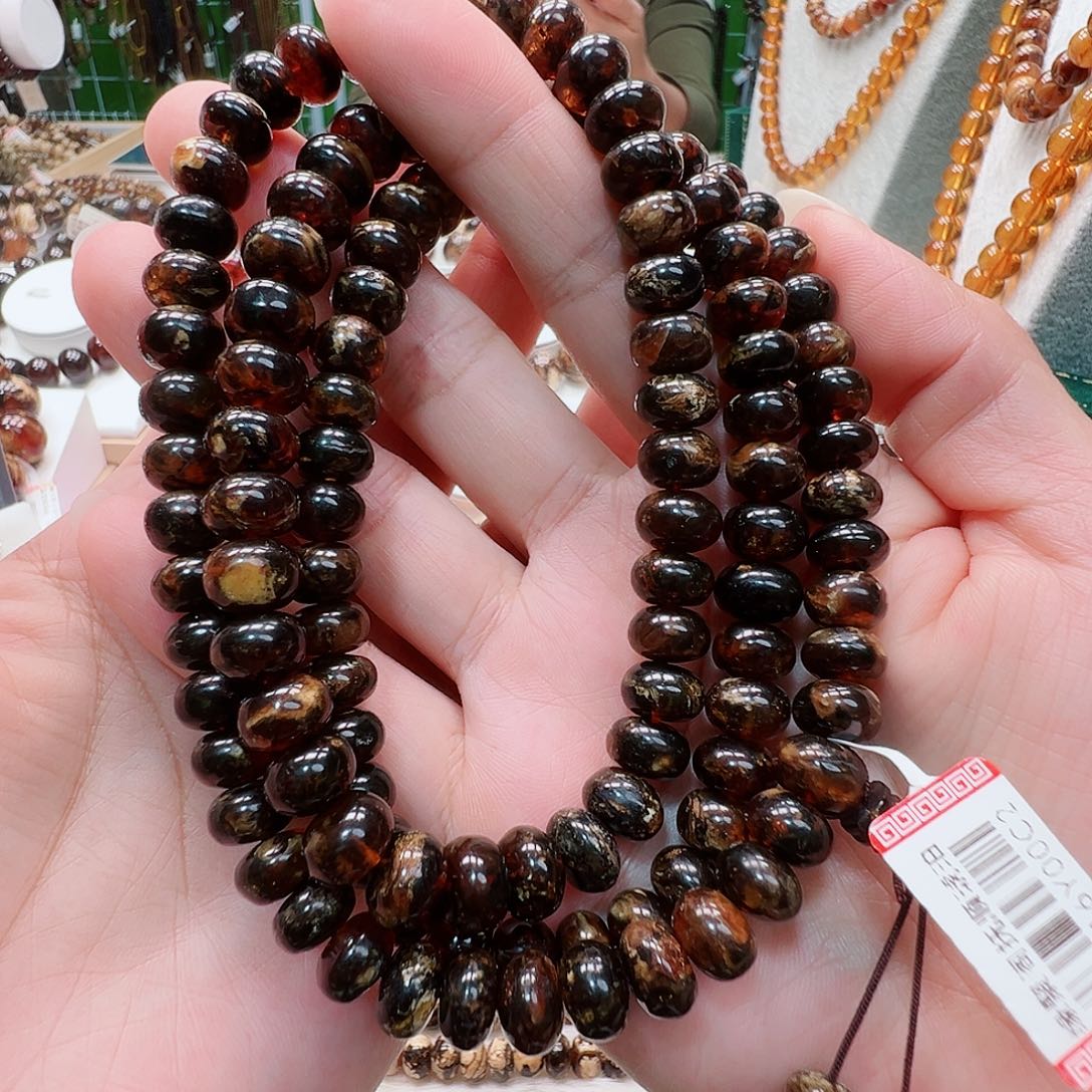 琥珀未镶嵌裸石抚顺琥珀9黑花蜡