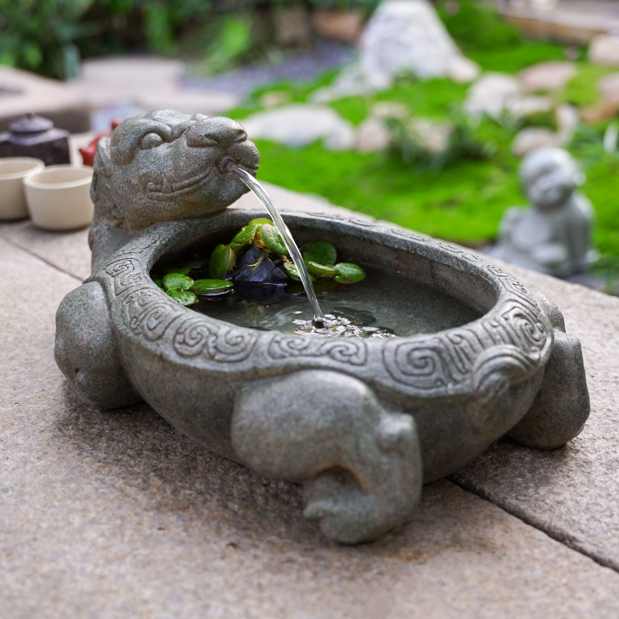 龙龟流水摆件（青石色）茶室庭院流水