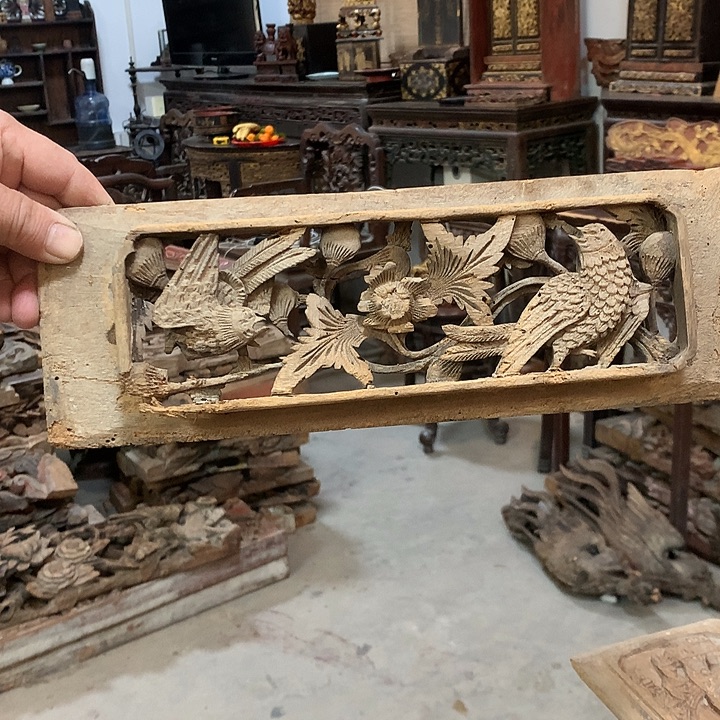 无***果香榧木老木雕花板民俗品