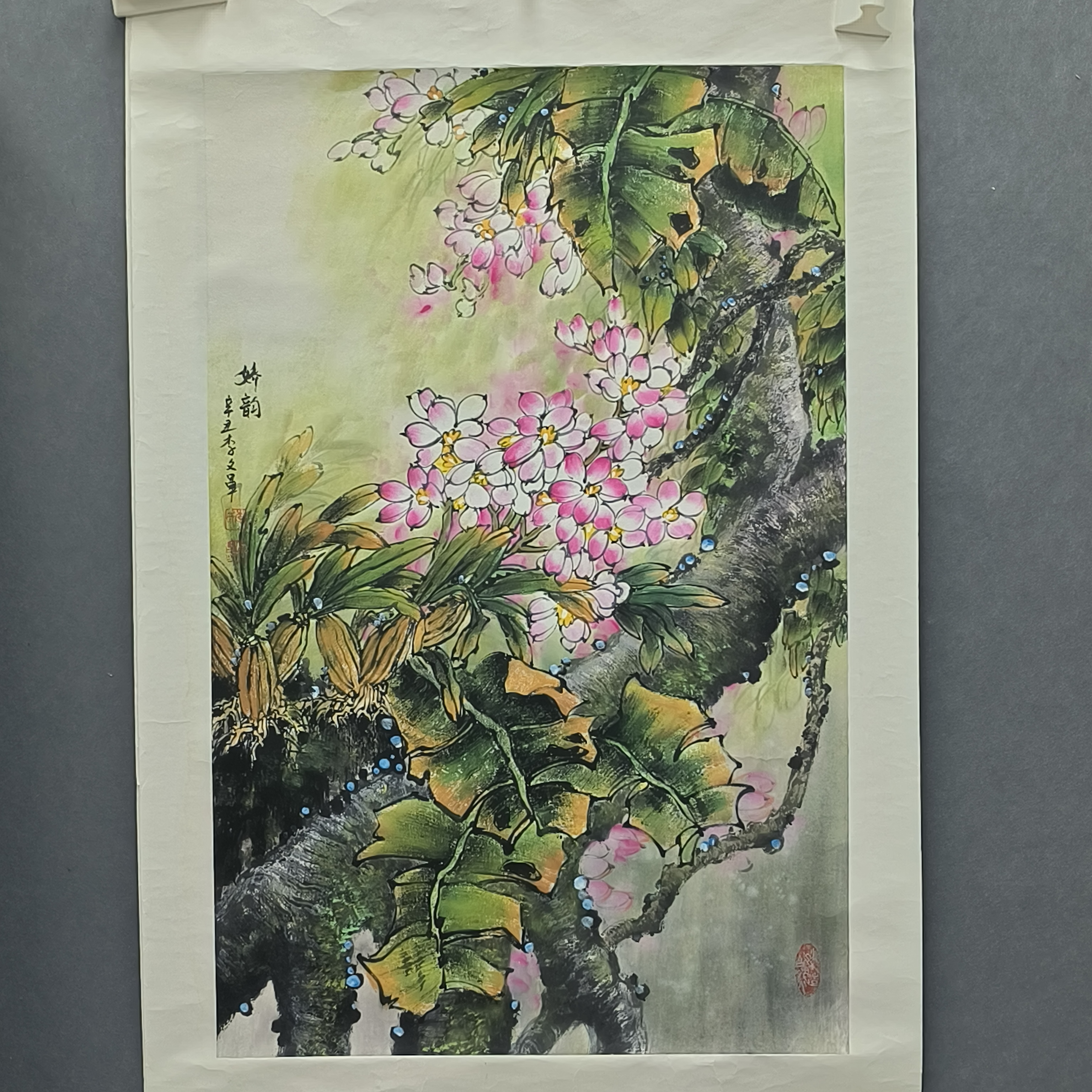 李文军-红皮书同款花鸟-四尺三开 -精品-