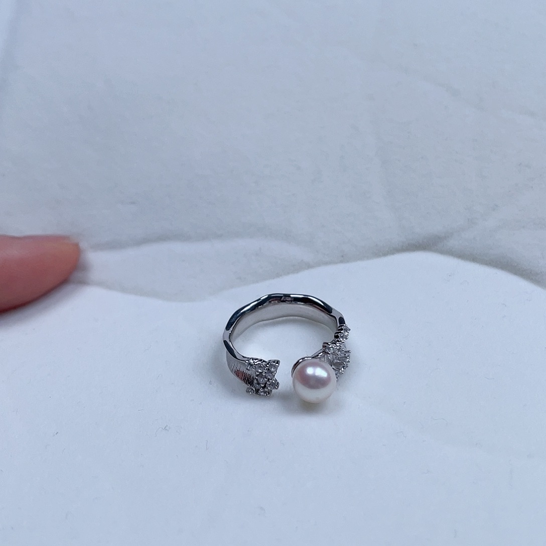 海水珍珠戒指银S925镶嵌