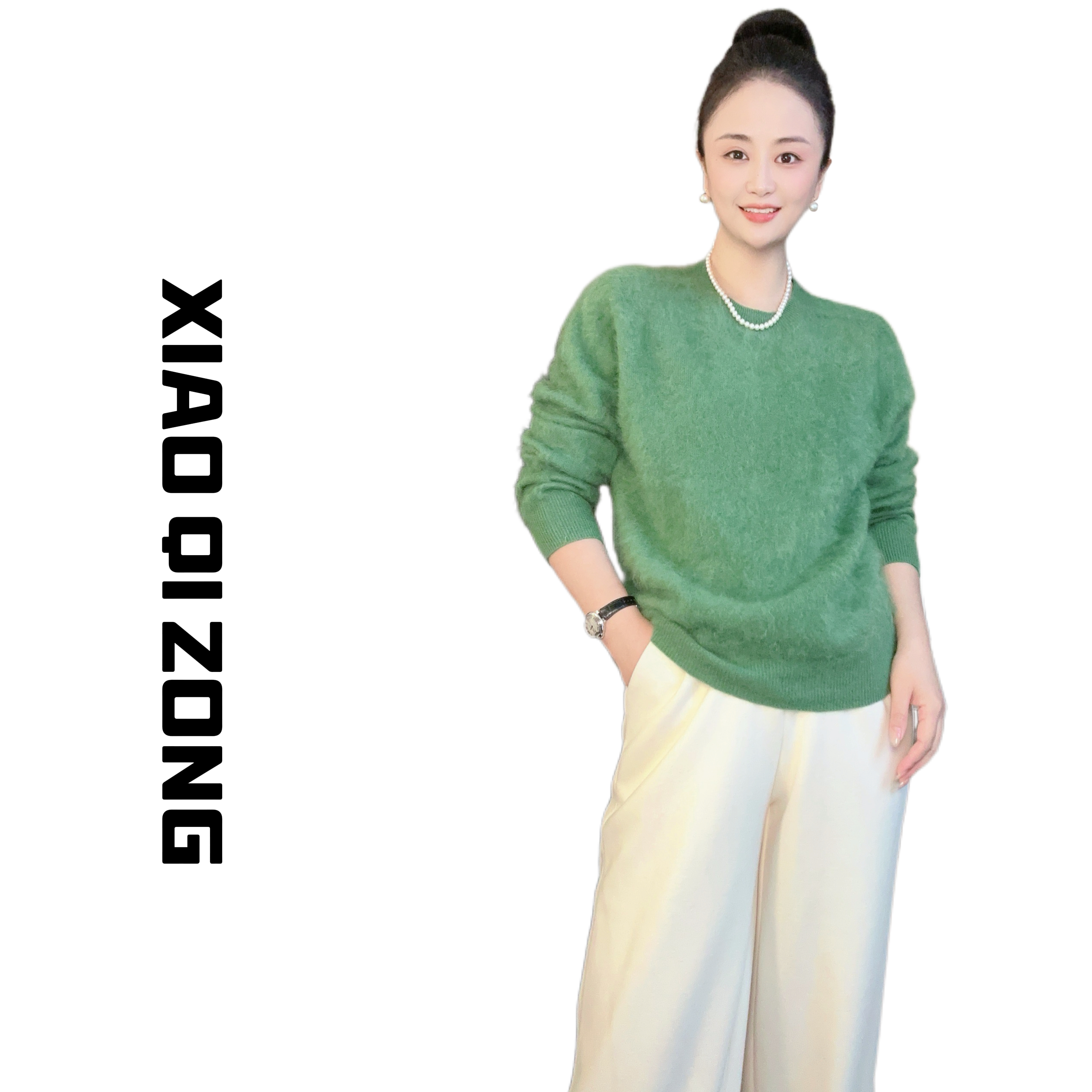 【小琪总】云朵触感圆领羊毛拉绒无缝一体套头衫SY5432