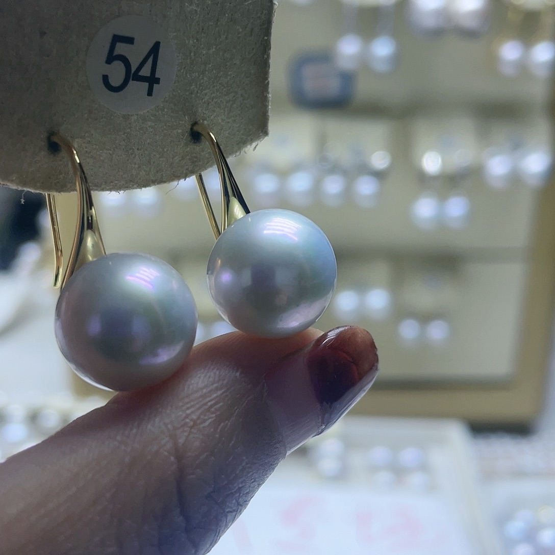 淡水珍珠耳饰银S925镶嵌