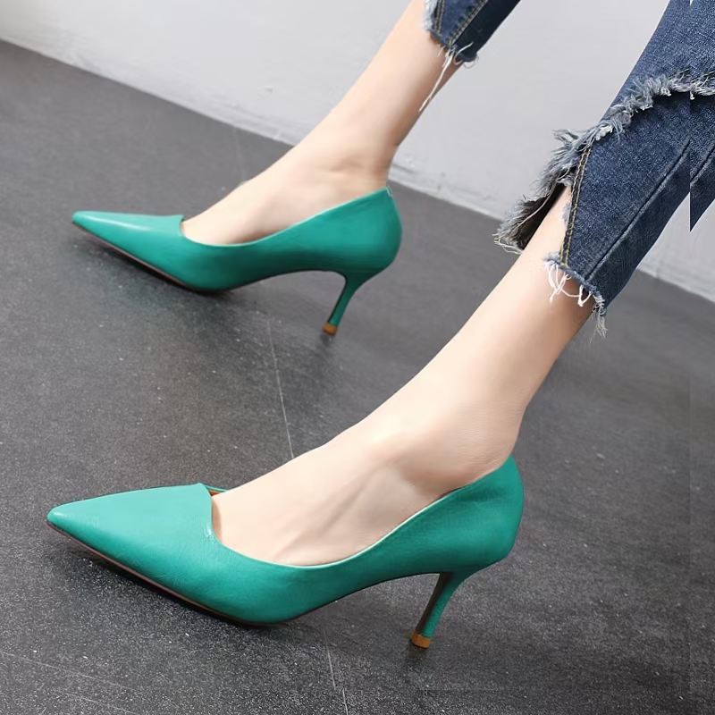 精选下百搭时尚39-189气质细高跟尖头浅口高跟女单鞋下单备注编码