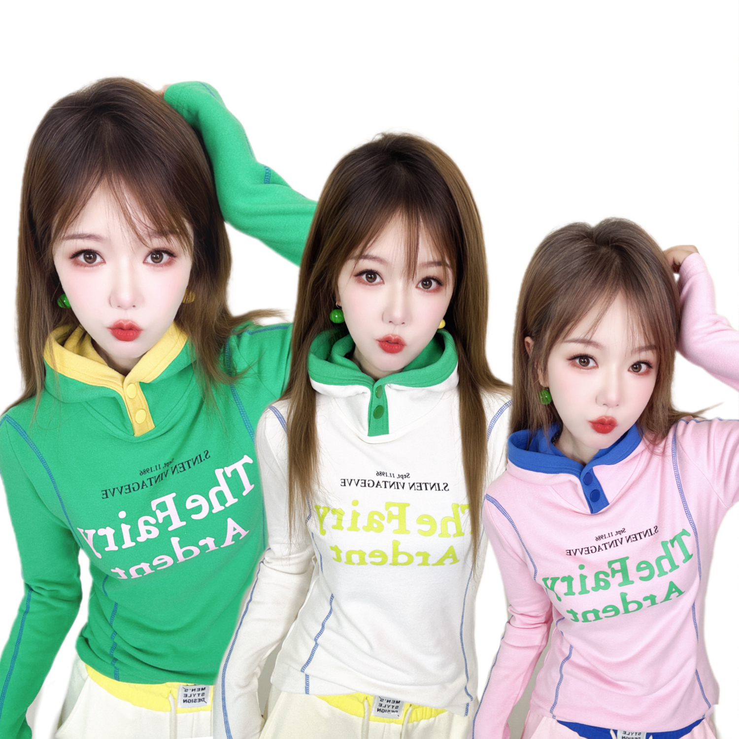 A436时尚休闲洋气百搭打底衫高弹澳绒粉色长袖连帽T恤女加厚加绒