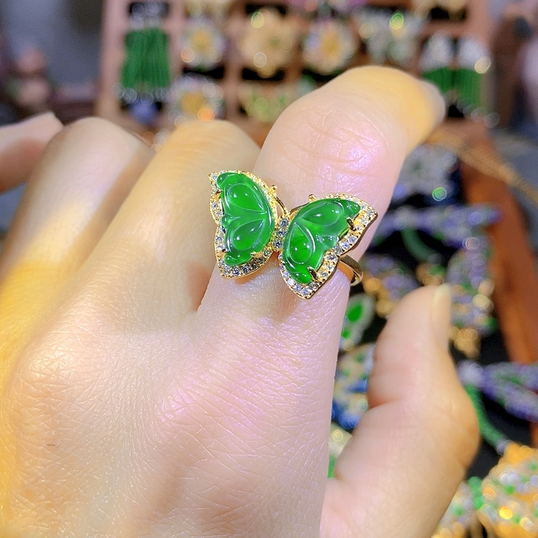 吊坠(不含链)银S925镶嵌翡翠