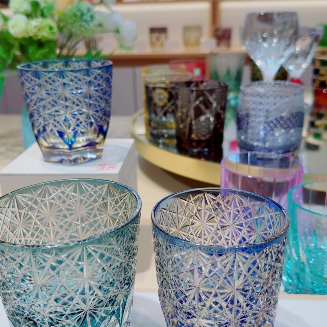 水晶玻璃手柄款蓝雏菊，大菊