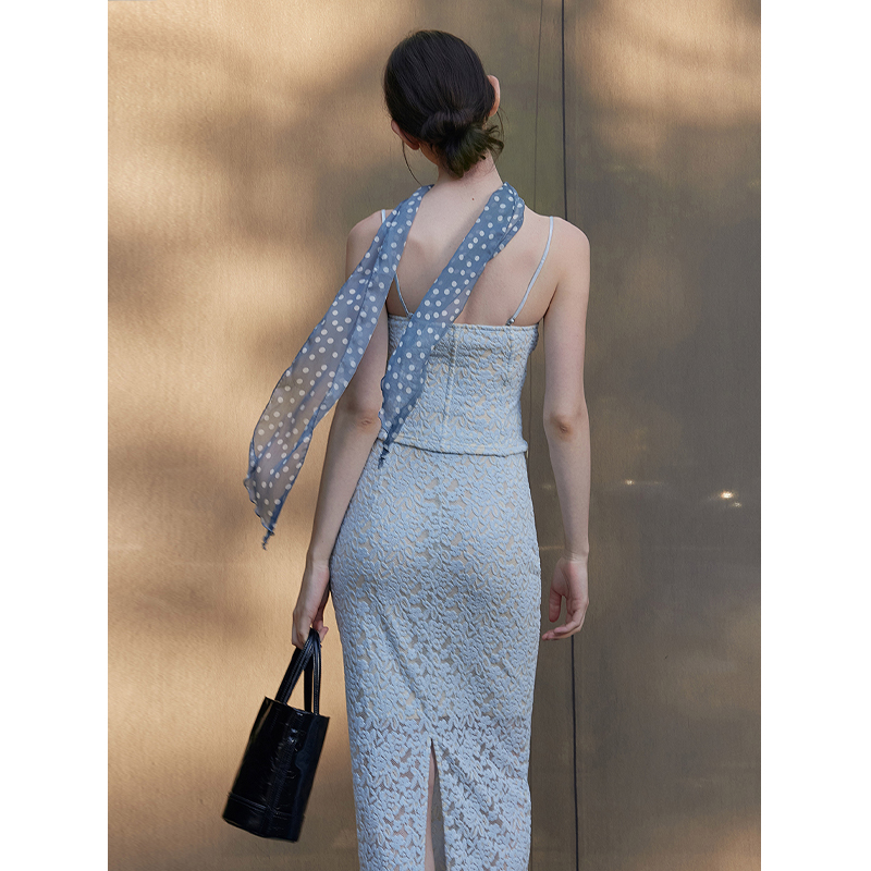 气质百搭多功能可拆卸花朵丝巾轻薄雪纺长款飘带MSGBJA0306