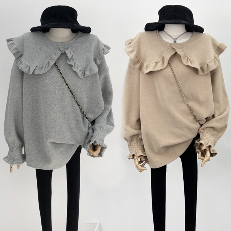 减龄舒适宽松米妮面料中长卫衣