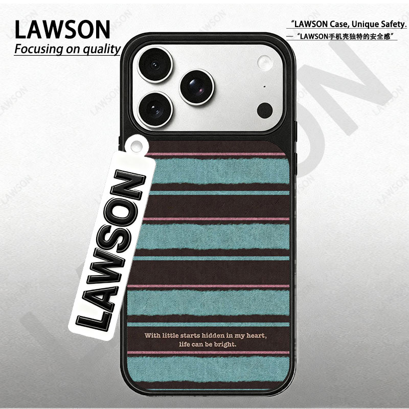 温暖条纹磨砂磁吸黑边苹果17promax/16/15华为小米防摔防汗手机壳