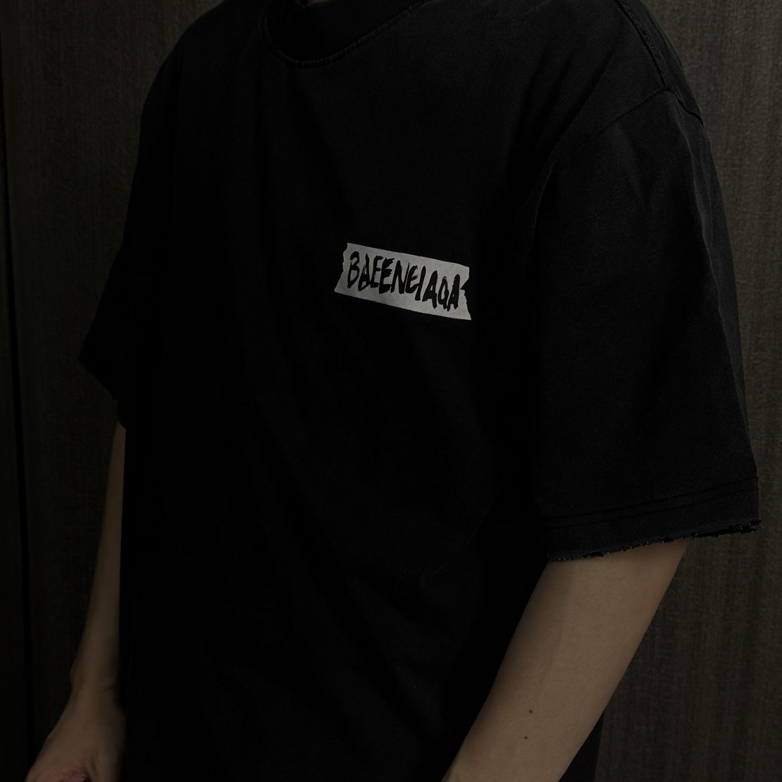 【水哥开发】新款前后胶带短袖轻奢百搭男女同款oversize