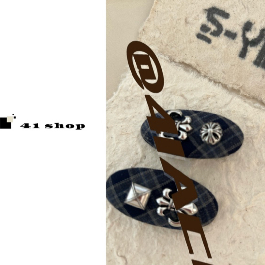 A126 克克船锚AB款蓝色格子复古鸭嘴夹发饰