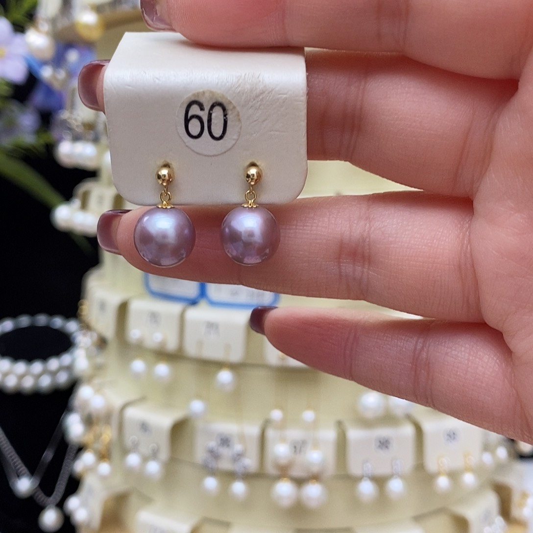 淡水珍珠耳饰18K金镶嵌