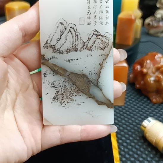 寿山石印石水墨洞