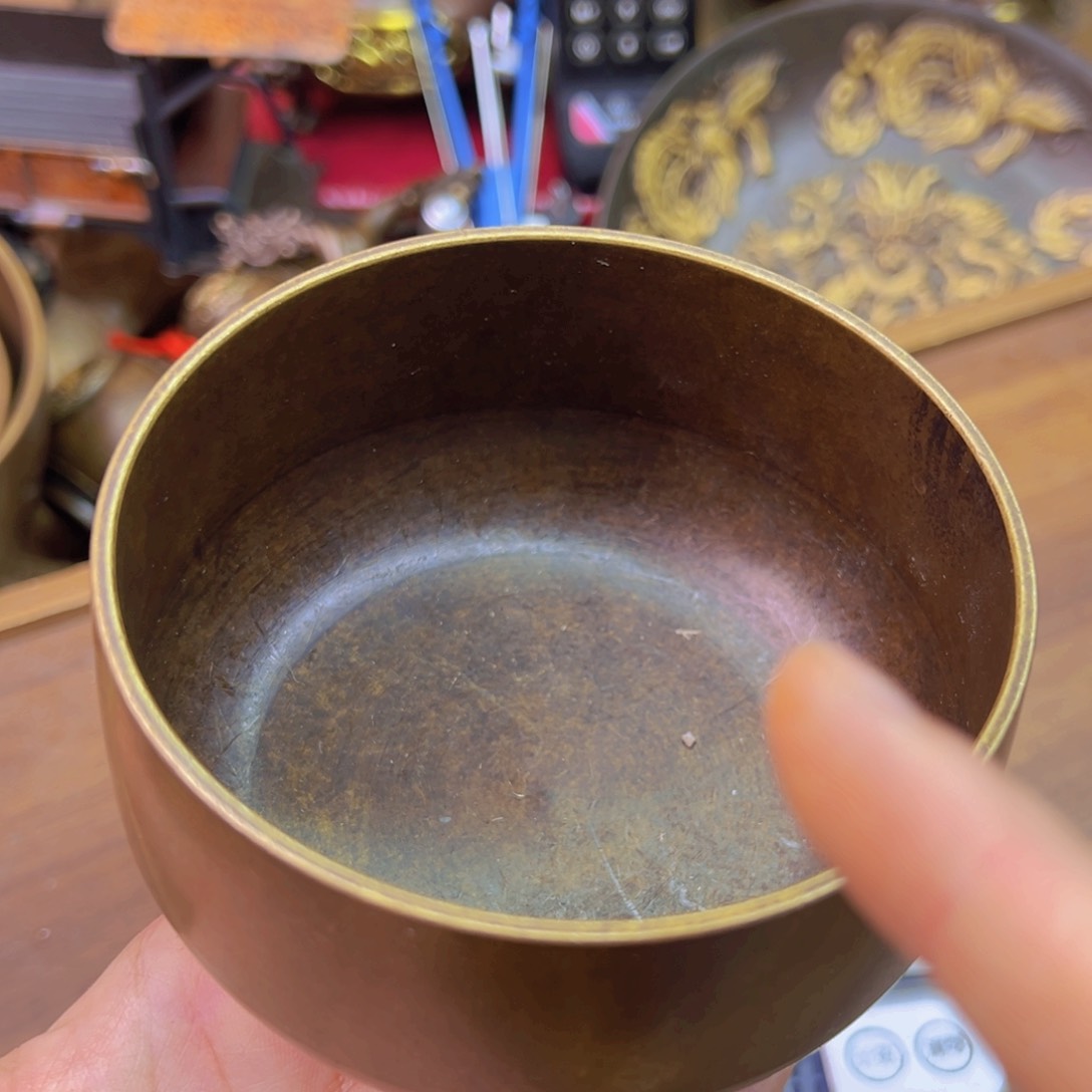 原矿风磨铜紫金钵盂