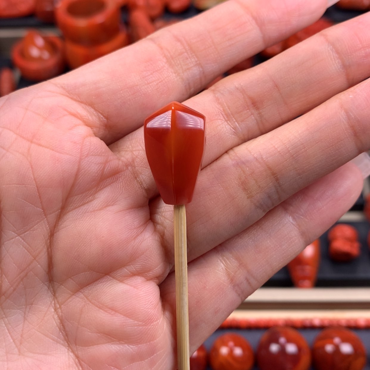 【闪购商品】南红玛瑙未镶嵌鲨鱼呗三通12mm