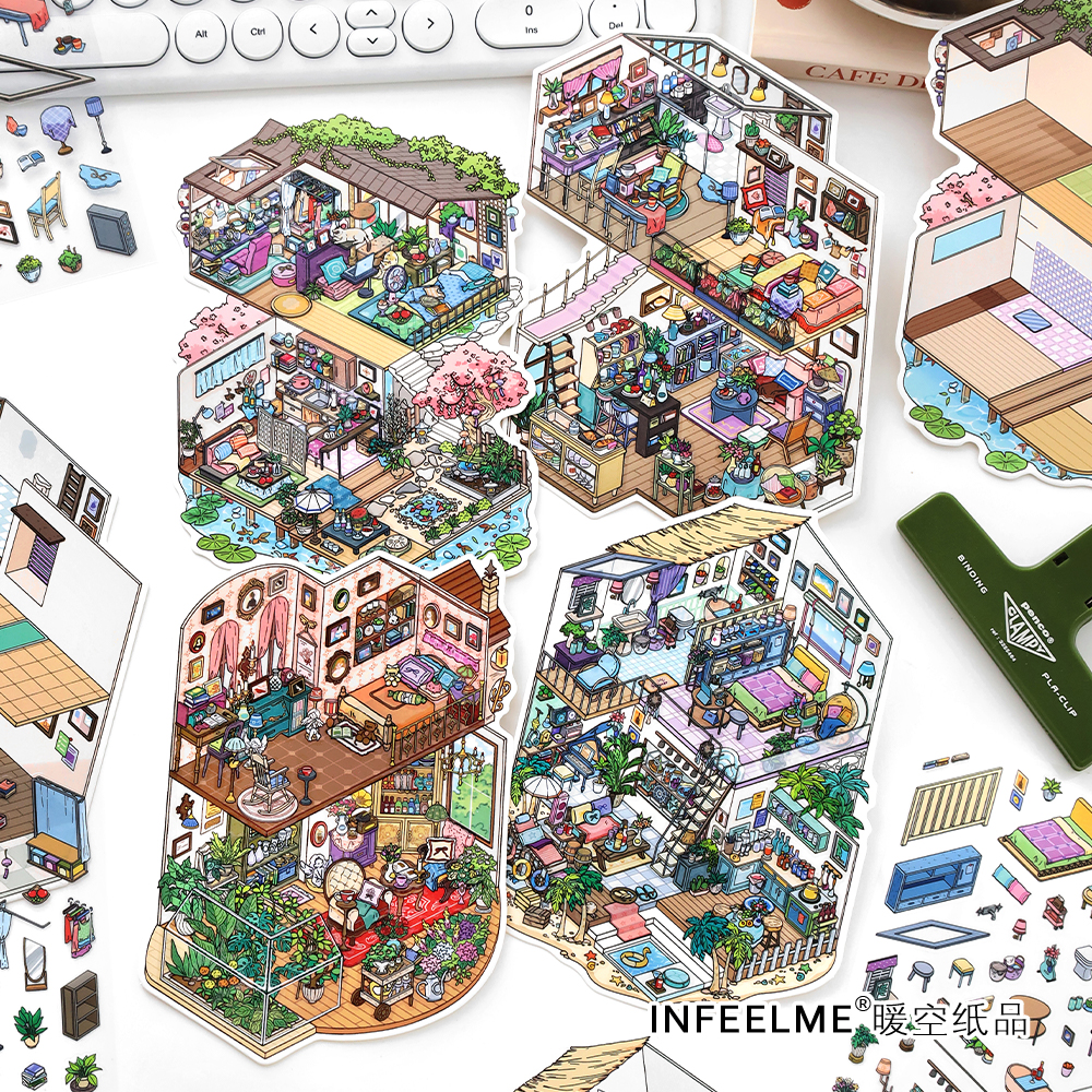 Infeel.me我的小屋第十一弹造景贴纸微缩堆叠3d立体手工diy贴画